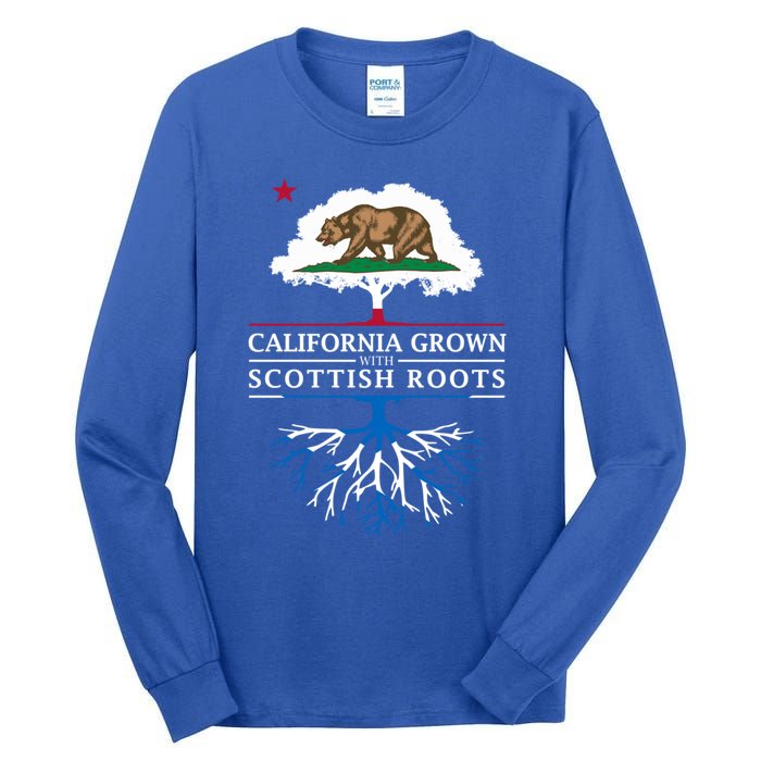 California Grown With Scottish Roots Funny Gift Scotland Gift Tall Long Sleeve T-Shirt