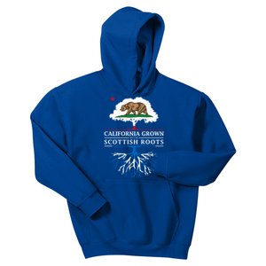 California Grown With Scottish Roots Funny Gift Scotland Gift Kids Hoodie