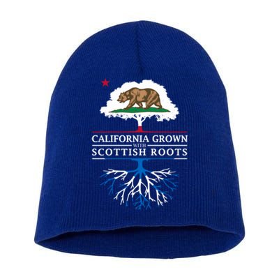 California Grown With Scottish Roots Funny Gift Scotland Gift Short Acrylic Beanie