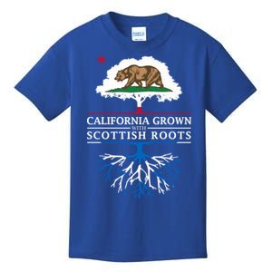 California Grown With Scottish Roots Funny Gift Scotland Gift Kids T-Shirt