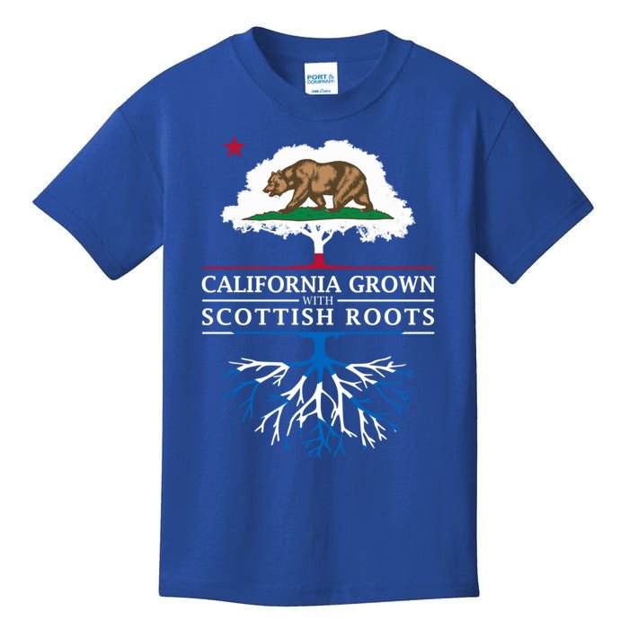 California Grown With Scottish Roots Funny Gift Scotland Gift Kids T-Shirt