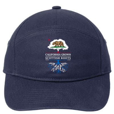 California Grown With Scottish Roots Funny Gift Scotland Gift 7-Panel Snapback Hat