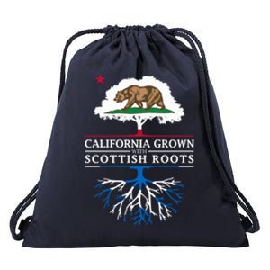 California Grown With Scottish Roots Funny Gift Scotland Gift Drawstring Bag