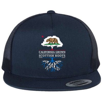 California Grown With Scottish Roots Funny Gift Scotland Gift Flat Bill Trucker Hat