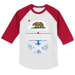 California Grown With Scottish Roots Funny Gift Scotland Gift Kids Colorblock Raglan Jersey