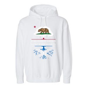 California Grown With Scottish Roots Funny Gift Scotland Gift Garment-Dyed Fleece Hoodie