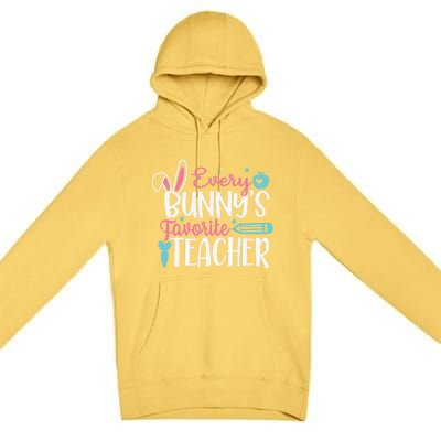 Cute Graphic With Funny Saying Every Bunnys Favorite Teacher Cool Gift Premium Pullover Hoodie