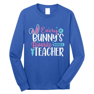 Cute Graphic With Funny Saying Every Bunnys Favorite Teacher Cool Gift Long Sleeve Shirt