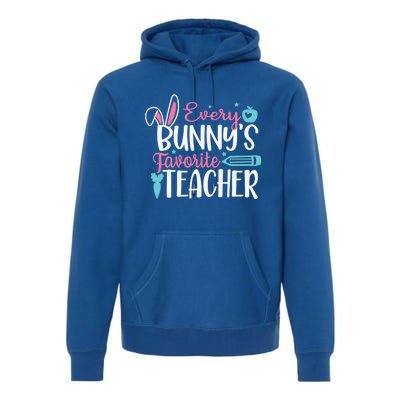 Cute Graphic With Funny Saying Every Bunnys Favorite Teacher Cool Gift Premium Hoodie