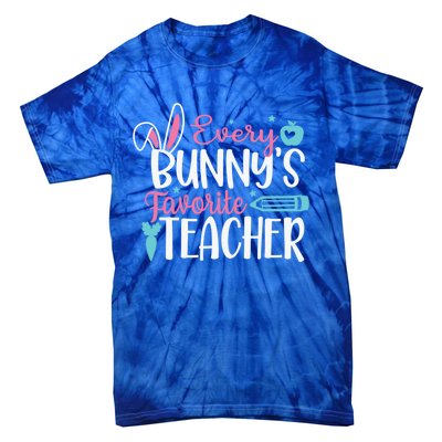 Cute Graphic With Funny Saying Every Bunnys Favorite Teacher Cool Gift Tie-Dye T-Shirt