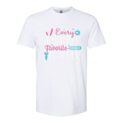 Cute Graphic With Funny Saying Every Bunnys Favorite Teacher Cool Gift Softstyle CVC T-Shirt