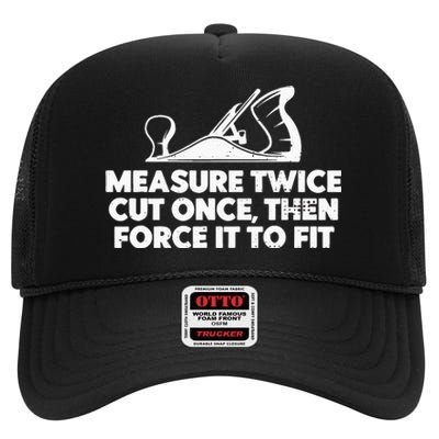 Contractor Gift Woodworking Tools Worker Humor Carpenter High Crown Mesh Back Trucker Hat