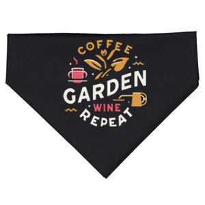 Coffee Garden Wine Repeat USA-Made Doggie Bandana