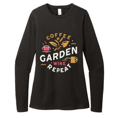 Coffee Garden Wine Repeat Womens CVC Long Sleeve Shirt