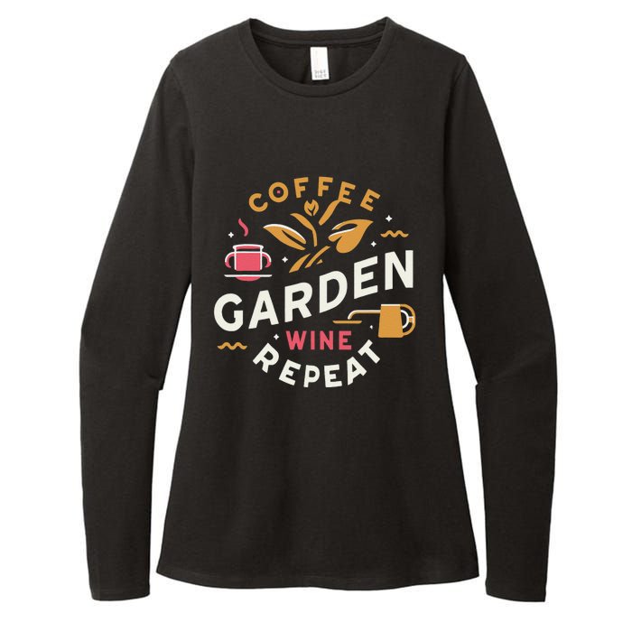 Coffee Garden Wine Repeat Womens CVC Long Sleeve Shirt