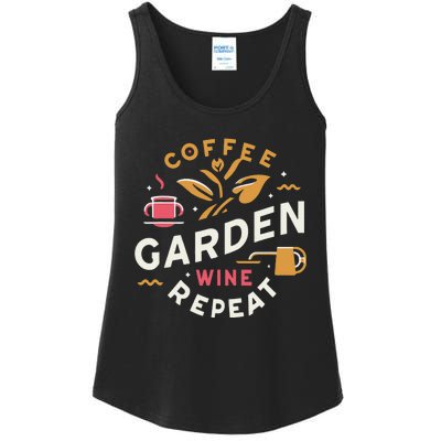 Coffee Garden Wine Repeat Ladies Essential Tank