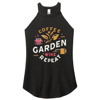 Coffee Garden Wine Repeat Women's Perfect Tri Rocker Tank