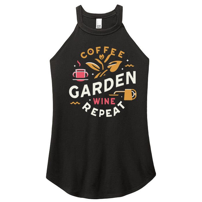 Coffee Garden Wine Repeat Women's Perfect Tri Rocker Tank