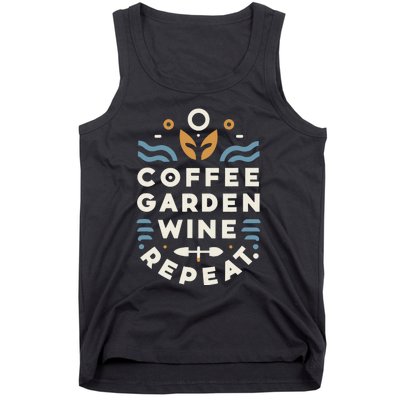 Coffee Garden Wine Repeat Tank Top