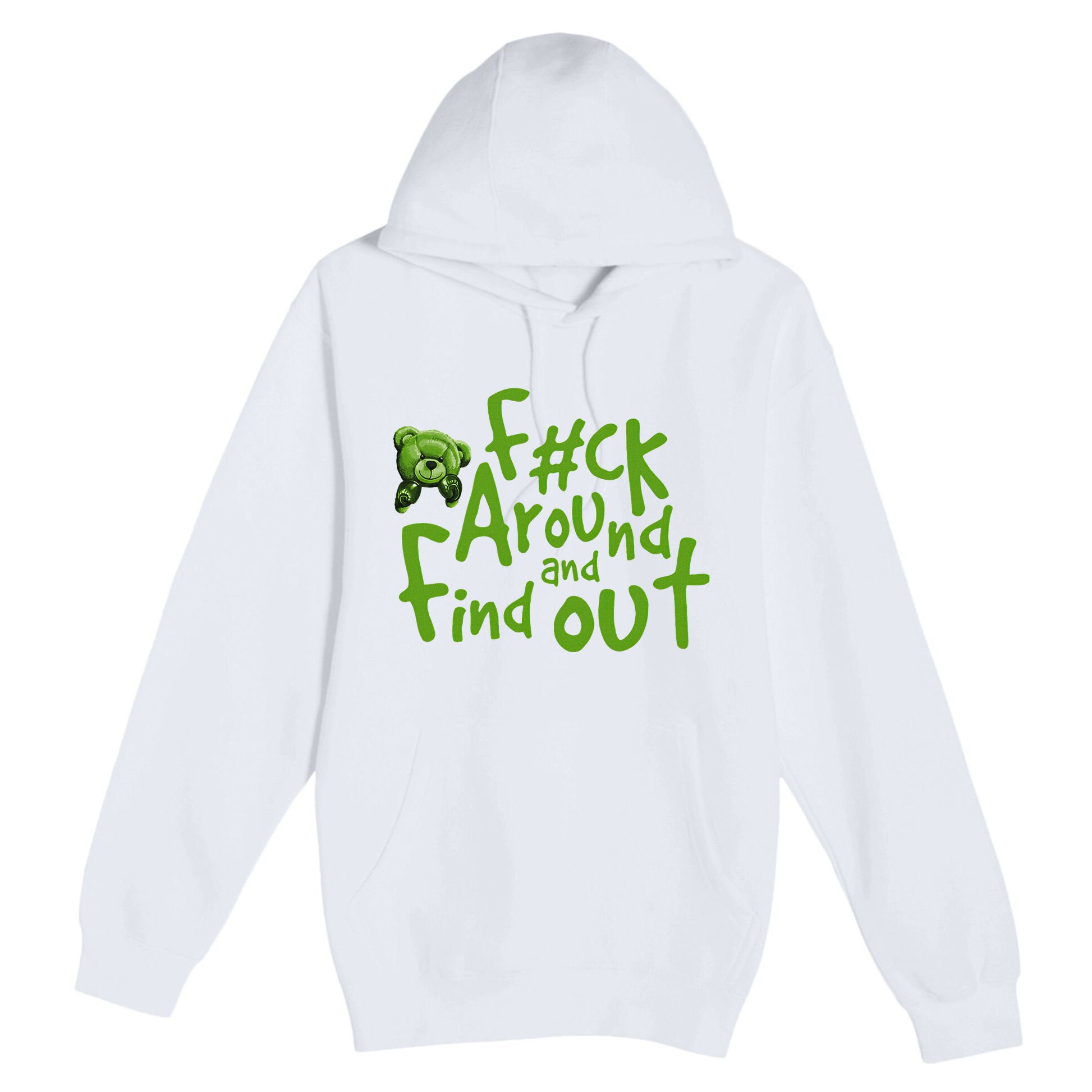 Chlorophyll Green White Color Match Premium Pullover Hoodie