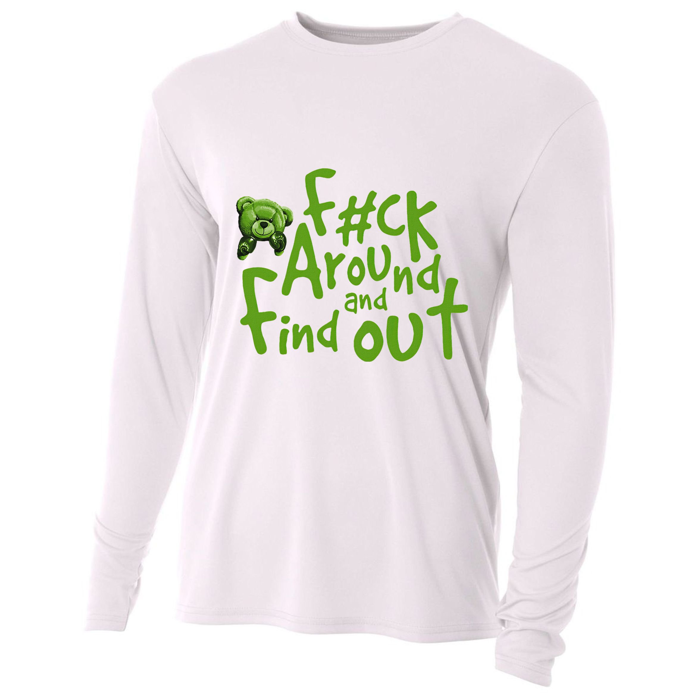 Chlorophyll Green White Color Match Cooling Performance Long Sleeve Crew