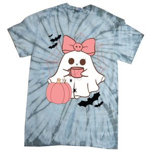 Cute Ghost With Pumpkin And Bow Tie-Dye T-Shirt