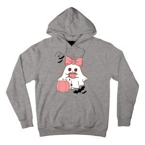 Cute Ghost With Pumpkin And Bow Tall Hoodie