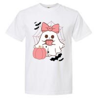 Cute Ghost With Pumpkin And Bow Garment-Dyed Heavyweight T-Shirt