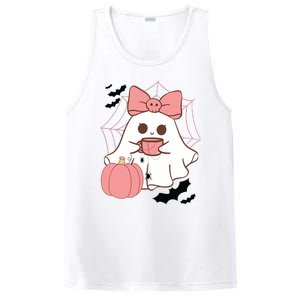 Cute Ghost With Pumpkin And Bow PosiCharge Competitor Tank