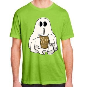 Cute Ghost With Coffee Funny Halloween Spooky Coffee Lovers Gift Adult ChromaSoft Performance T-Shirt