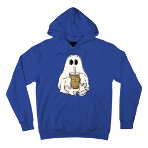 Cute Ghost With Coffee Funny Halloween Spooky Coffee Lovers Gift Hoodie