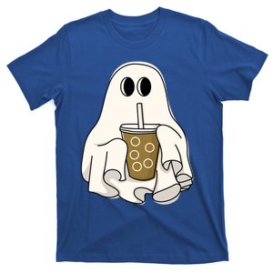 Cute Ghost With Coffee Funny Halloween Spooky Coffee Lovers Gift T-Shirt