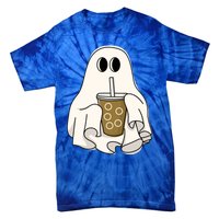 Cute Ghost With Coffee Funny Halloween Spooky Coffee Lovers Gift Tie-Dye T-Shirt