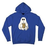 Cute Ghost With Coffee Funny Halloween Spooky Coffee Lovers Gift Tall Hoodie