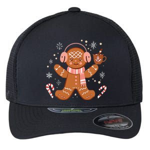 Cute Gingerbread Winter Fun Novelty Flexfit Unipanel Trucker Cap