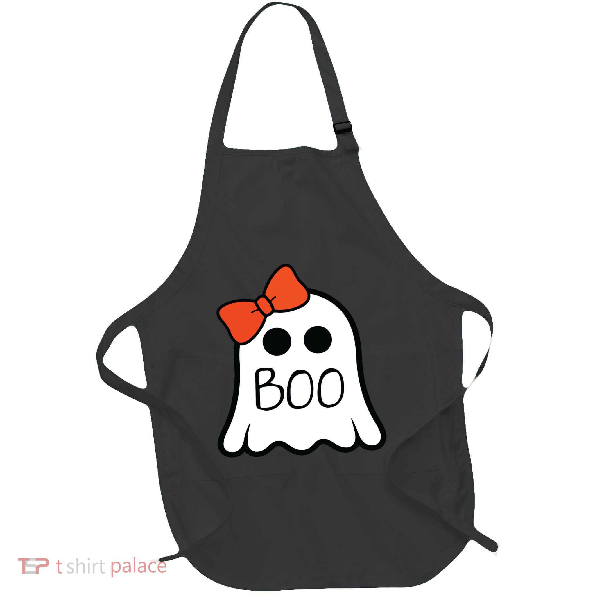 Cute Ghost With Bow Boo Halloween For Girls Kids Apron