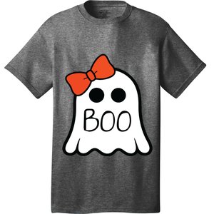 Cute Ghost With Bow Boo Halloween For Girls Kids T-Shirt