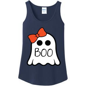 Cute Ghost With Bow Boo Halloween For Girls Kids Ladies Essential Tank