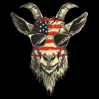 Cool Goat With Sunglasses And Usa Flag Backpack