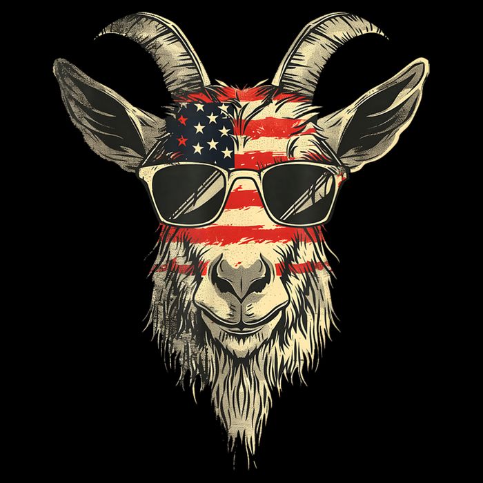 Cool Goat With Sunglasses And Usa Flag Backpack