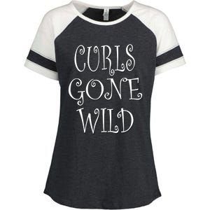 Curls Gone Wild Funny Natural Hair Gift Enza Ladies Jersey Colorblock Tee