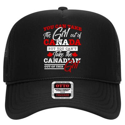 Canadian Girl Women Gifts Maple Leaf Canada High Crown Mesh Back Trucker Hat