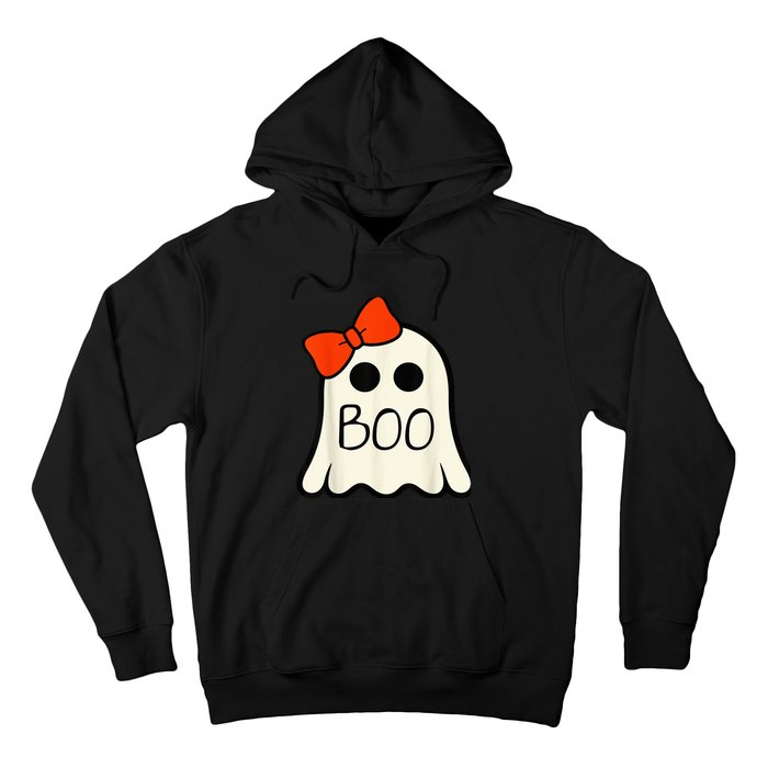 Cute Ghost with Bow Boo Halloween For Girls Kid Toddler Hoodie