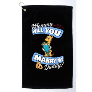 Cute Giraffe Wedding Offer Mommy Will You Marry My Daddy Gift Platinum Collection Golf Towel