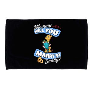 Cute Giraffe Wedding Offer Mommy Will You Marry My Daddy Gift Microfiber Hand Towel