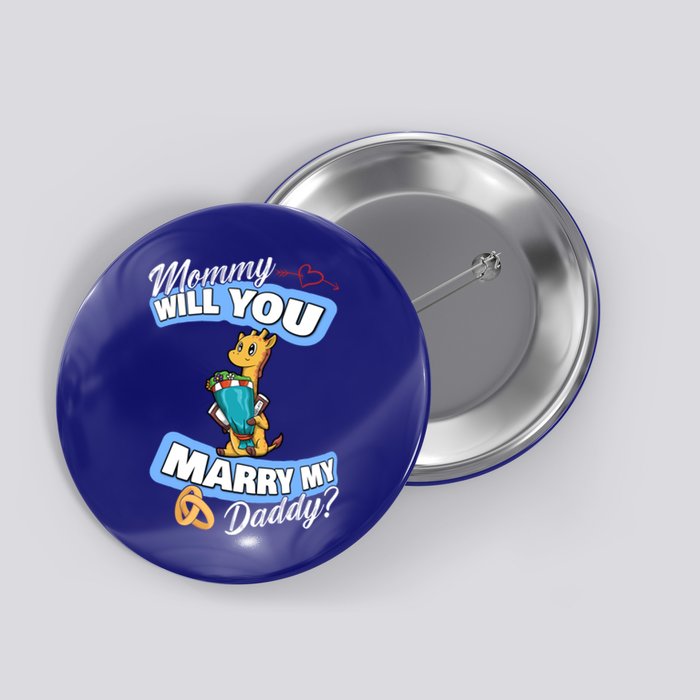 Cute Giraffe Wedding Offer Mommy Will You Marry My Daddy Gift Button