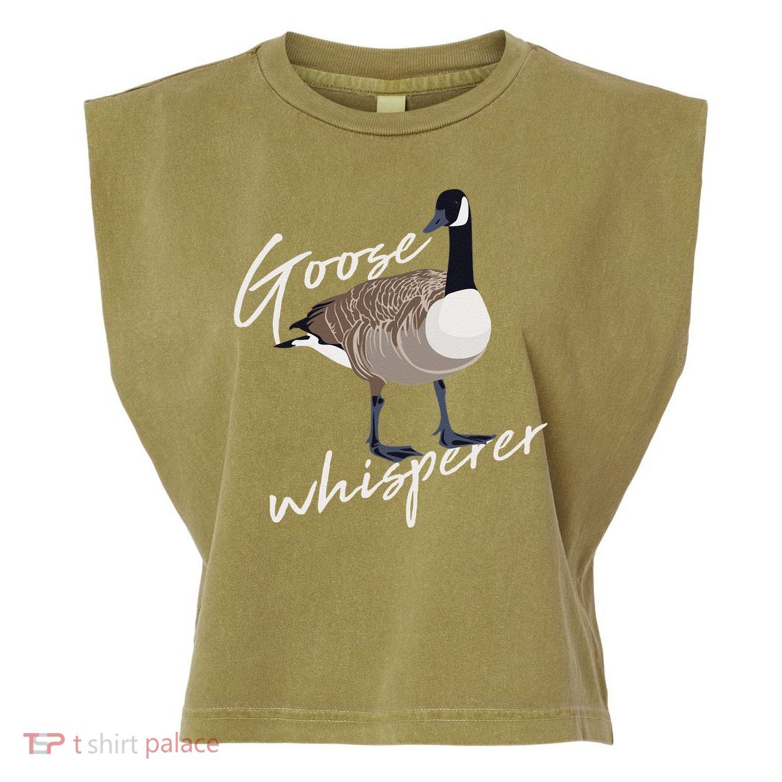 Canadian Goose Whisperer Funny Cute Bird Hunter Gift Animal Garment-Dyed Women's Muscle Tee