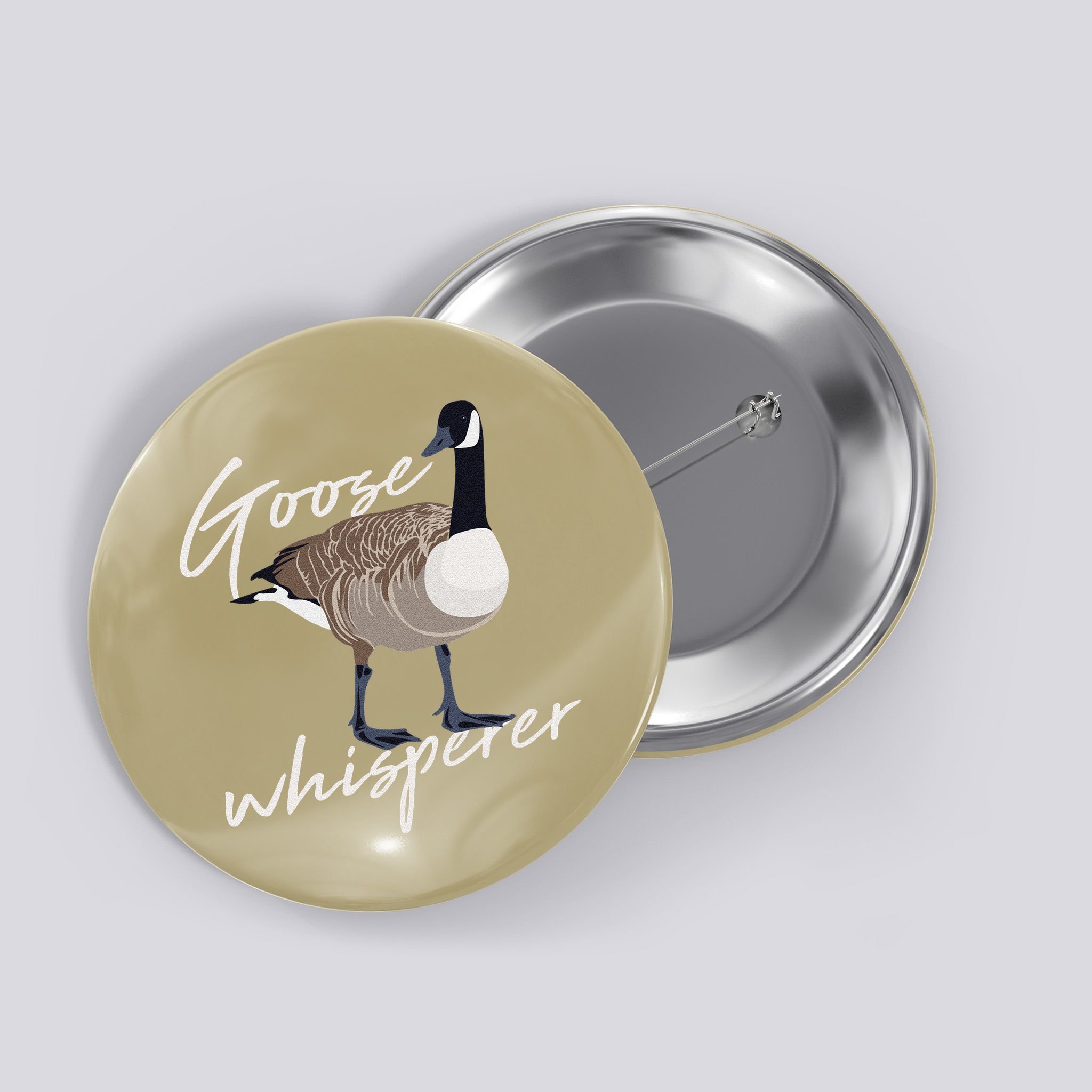 Canadian Goose Whisperer Funny Cute Bird Hunter Gift Animal Button