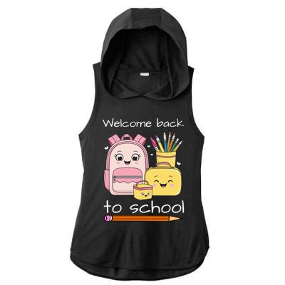 Cute Gift Welcome Back To School Ladies PosiCharge Tri-Blend Wicking Draft Hoodie Tank