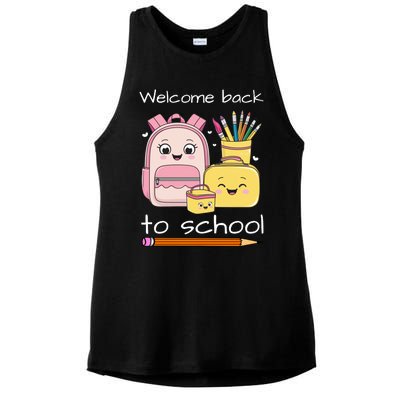 Cute Gift Welcome Back To School Ladies PosiCharge Tri-Blend Wicking Tank